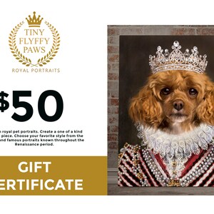 Portrait d'animal de compagnie personnalisé, cadeau de fête des pères, animal de compagnie royal de la Renaissance, idée cadeau perte de chien, portrait commémoratif d'animal de compagnie, animal de compagnie peint sur toile, couronne de chat royal