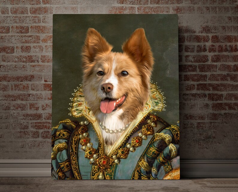 Royal Pet Portrait Custom Pet Portrait Valentine'S Day Etsy