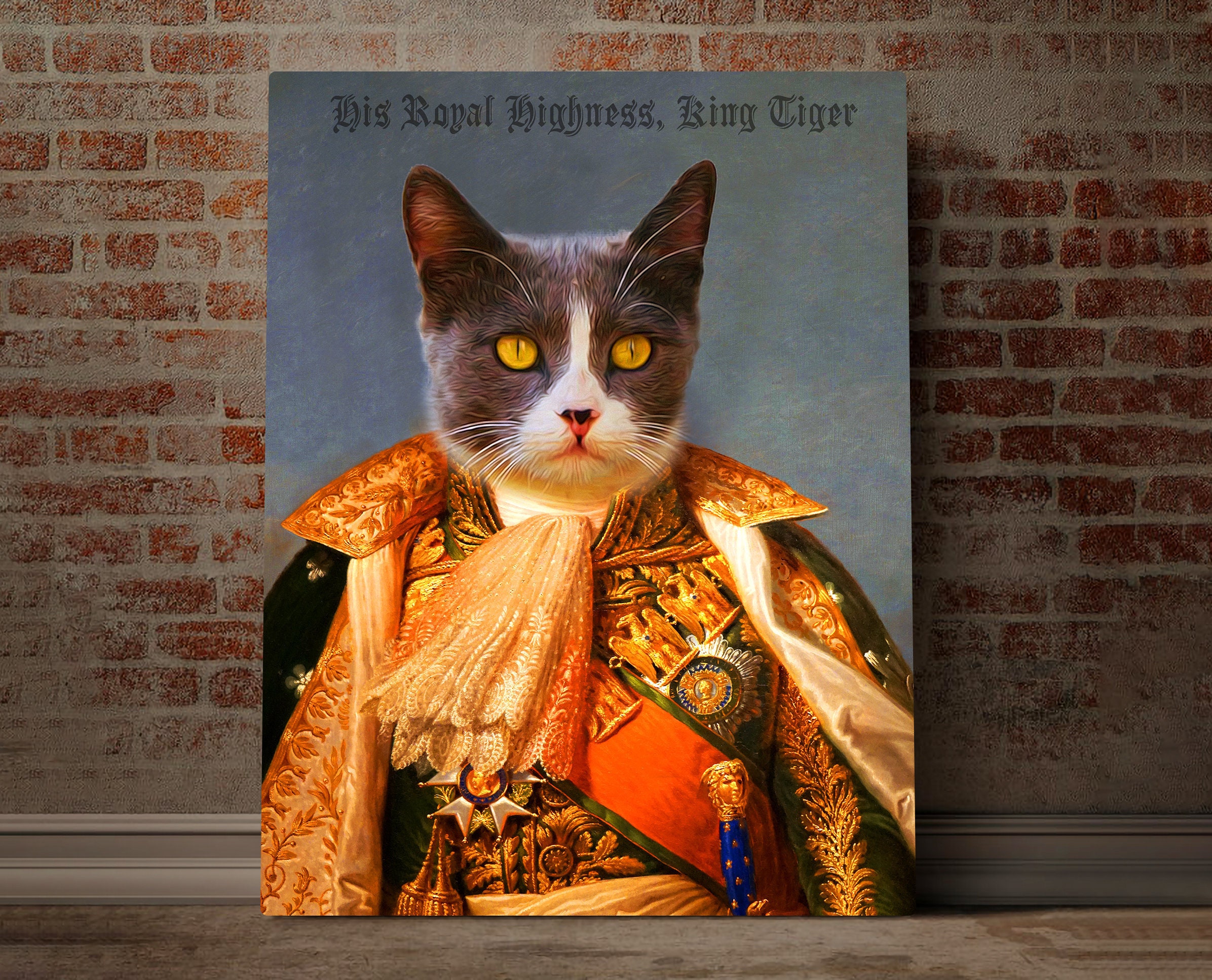 Custom Pet Portrait Royal Pet Portrait Fathers Day Gift Pet Etsy