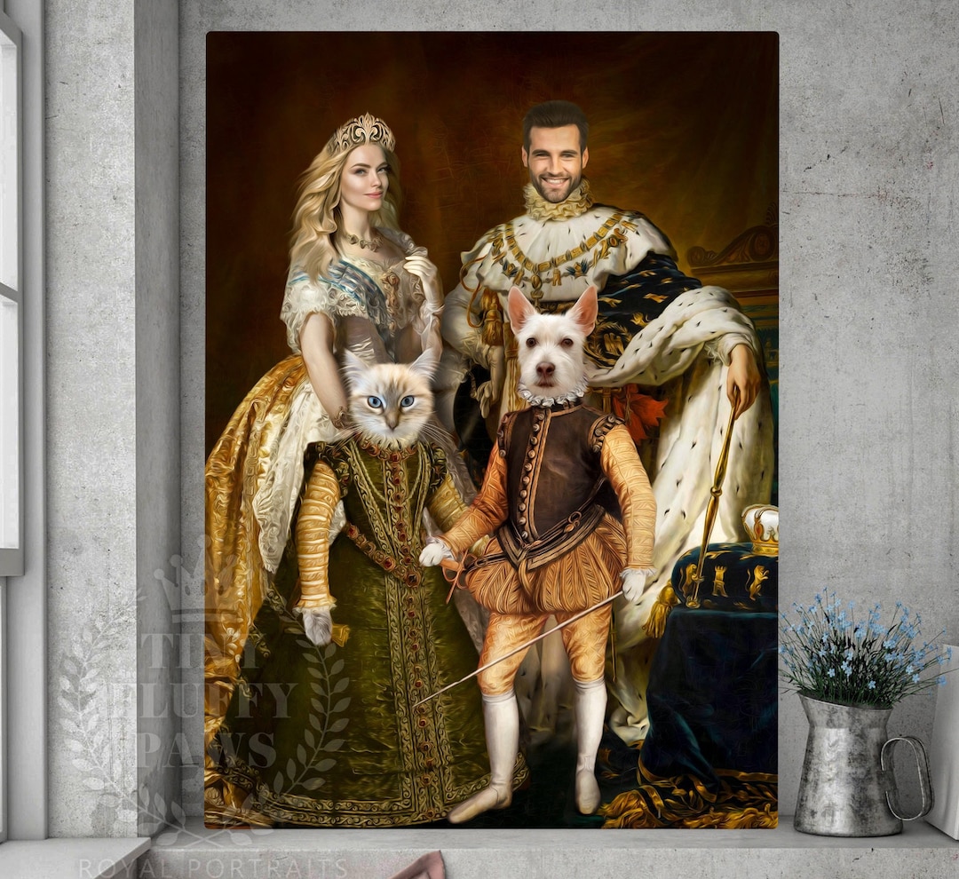 Custom Renaissance Royal Portrait, Family, Pet King and Queen - Etsy
