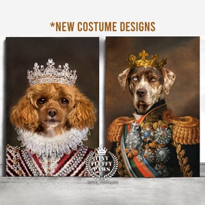 Custom Pet Portrait, Royal Pet Portrait,Father's day Gift Pet Regal, Dog Portrait, Pet Loss Gift, Last Minute Gift, King Queen Pet Cat Art