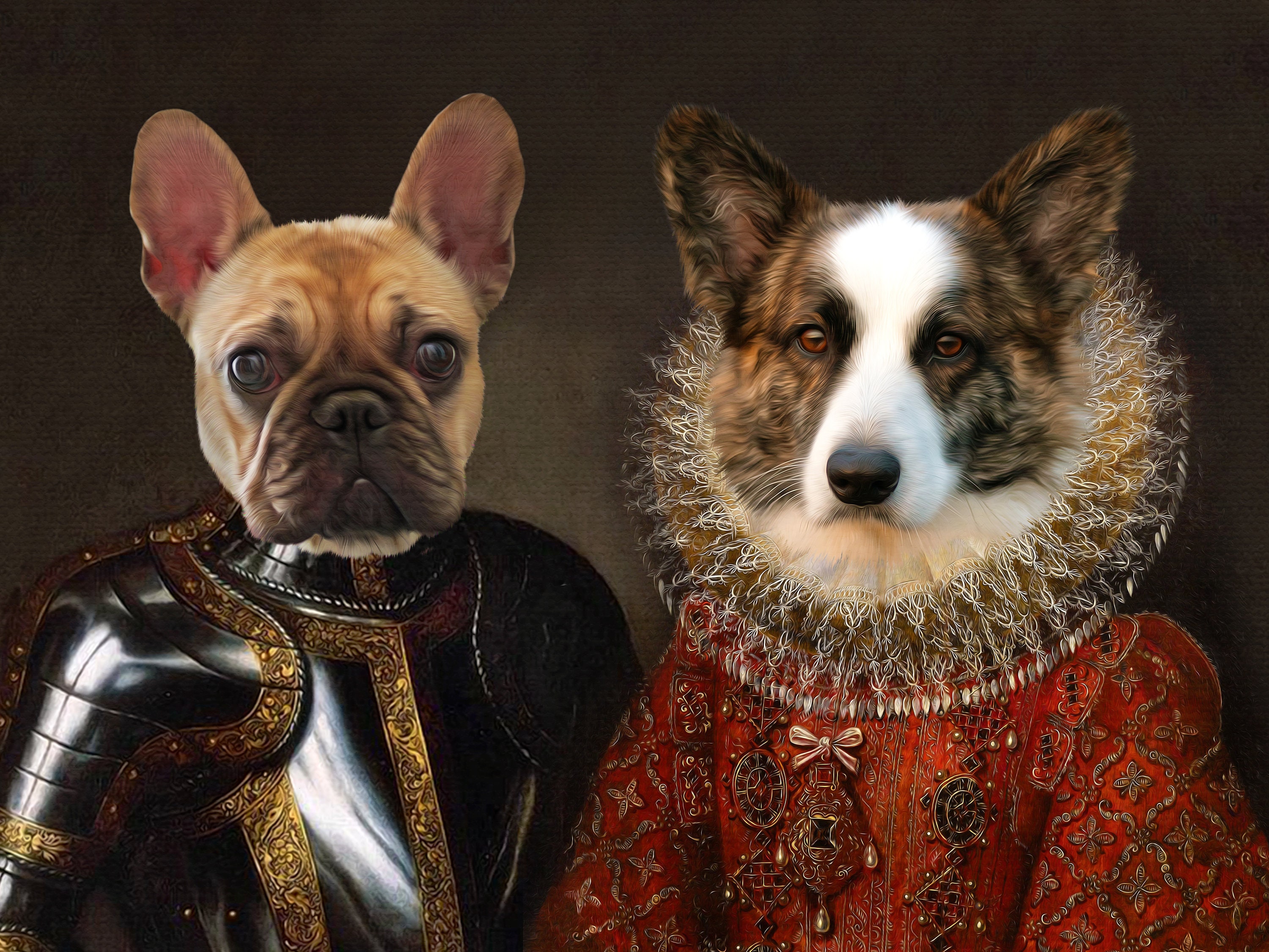 Custom Pet Portrait Royal Pet Portrait Fathers Day Gift Pet Etsy