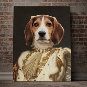 Custom Pet Portrait, Royal Pet Portrait, Father's day gift Pet Portrait Regal, Dog Portrait, Pet Loss Gift, Dog Passed Away, King Queen Pet