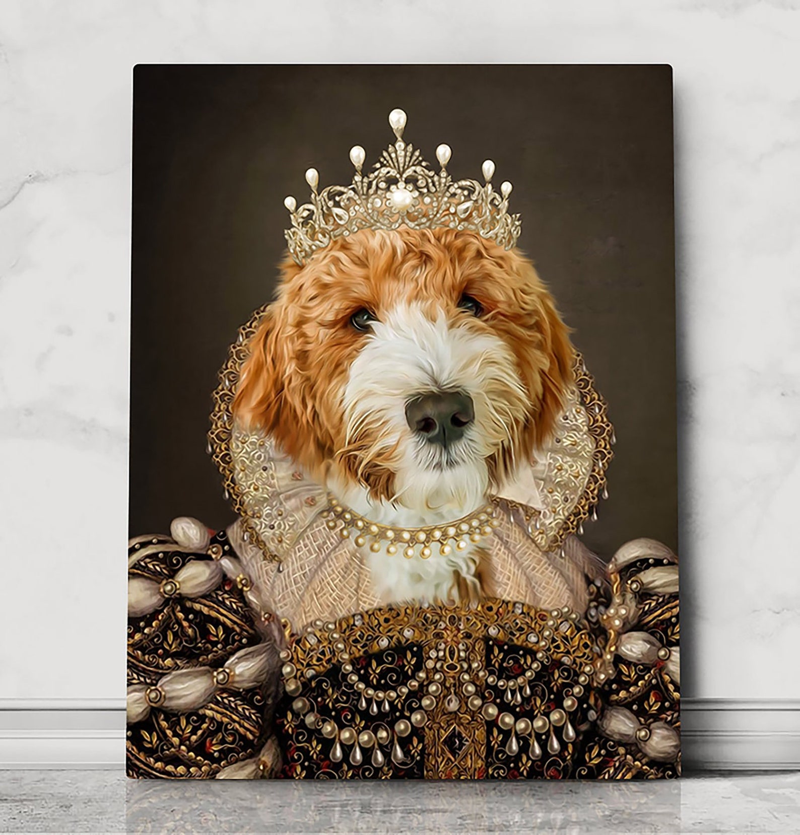 Custom Royal Pet Portrait Renaissance Regal Portrait Funny | Etsy