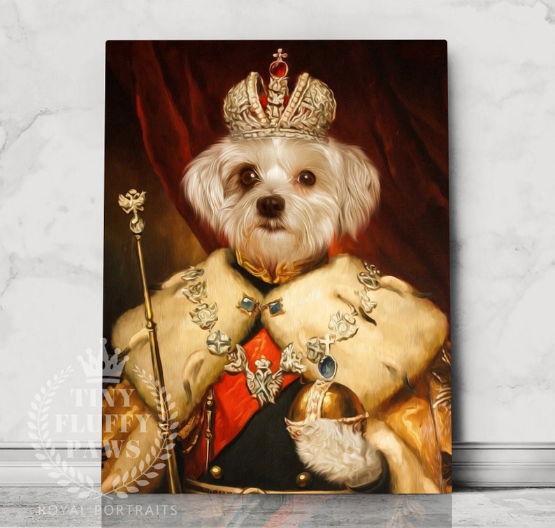 Custom Royal Pet Portrait, Father's day Gift, Renaissance Regal Portrait, Funny Pet Gifts, Mother's Day Gift, Cat, dog, King Queen Pet Loss