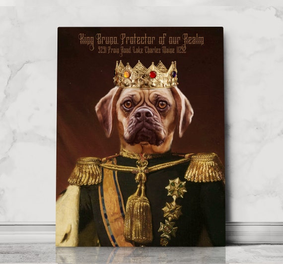Custom Renaissance Pet Portrait, Royal Pet Painting