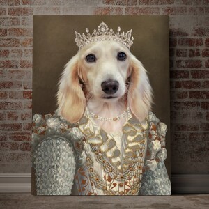 Custom Pet Portrait, Royal Pet Portrait, Father's day gift Pet Portrait Regal, Dog Portrait, Pet Loss Gift, Dog Passed Away, King Queen Pet