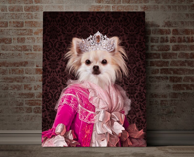 Custom Pet Portrait Royal pet portrait fathers day pet queen Etsy