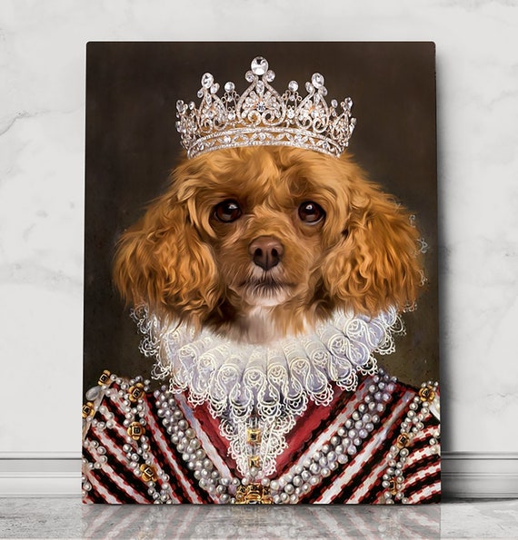 ロイヤルペットポートレート、キャンバスに描かれた犬の肖像画