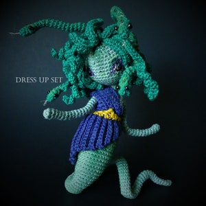 Medusa Sprite add on pattern DRESSupSET for Fantasy or Water Sprites. Toga, Curls, Snake hair.  English(USA)&Dutch FANTASYSPRITES