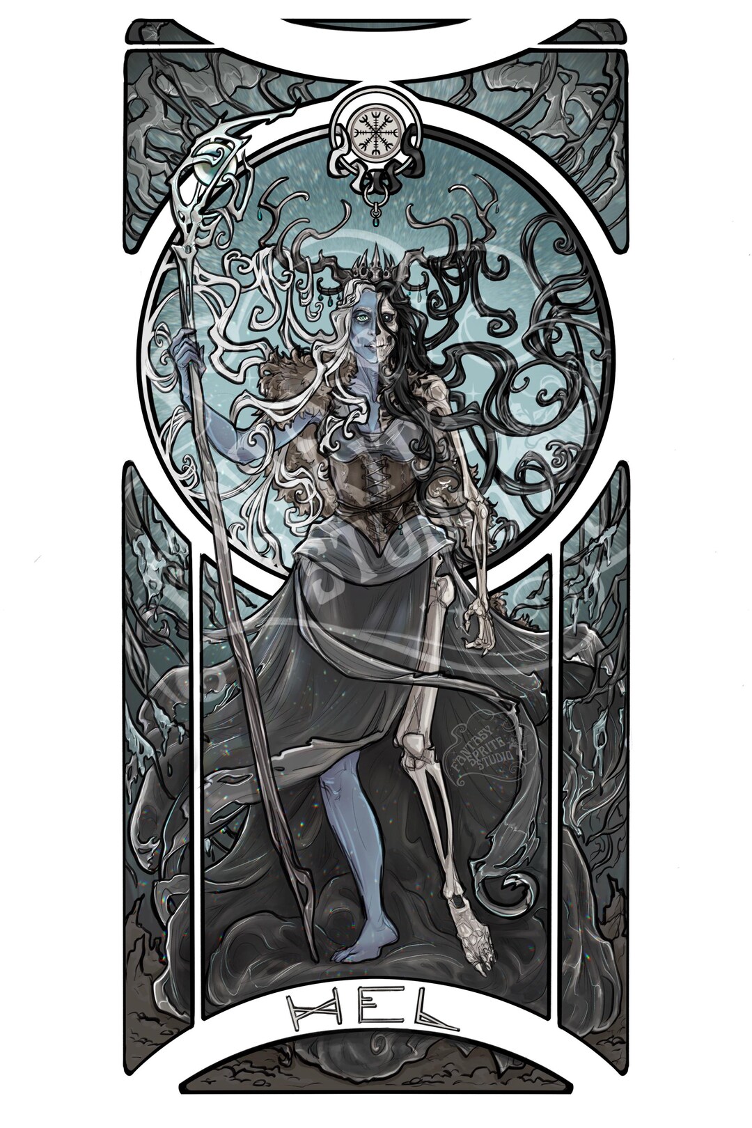Print “hel” Gods and Goddesses. Art Nouveau. Fantasy Artist. - Etsy