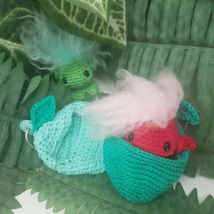 Imp&Cocoon crochet pattern; Keychain, BackPackHanger, KidsToy, Gift, PDF English(USA)+Dutch