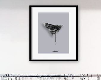 Impresión de pared, varios tamaños, Ojo rasgado, arte contemporáneo, para el hogar y la oficina