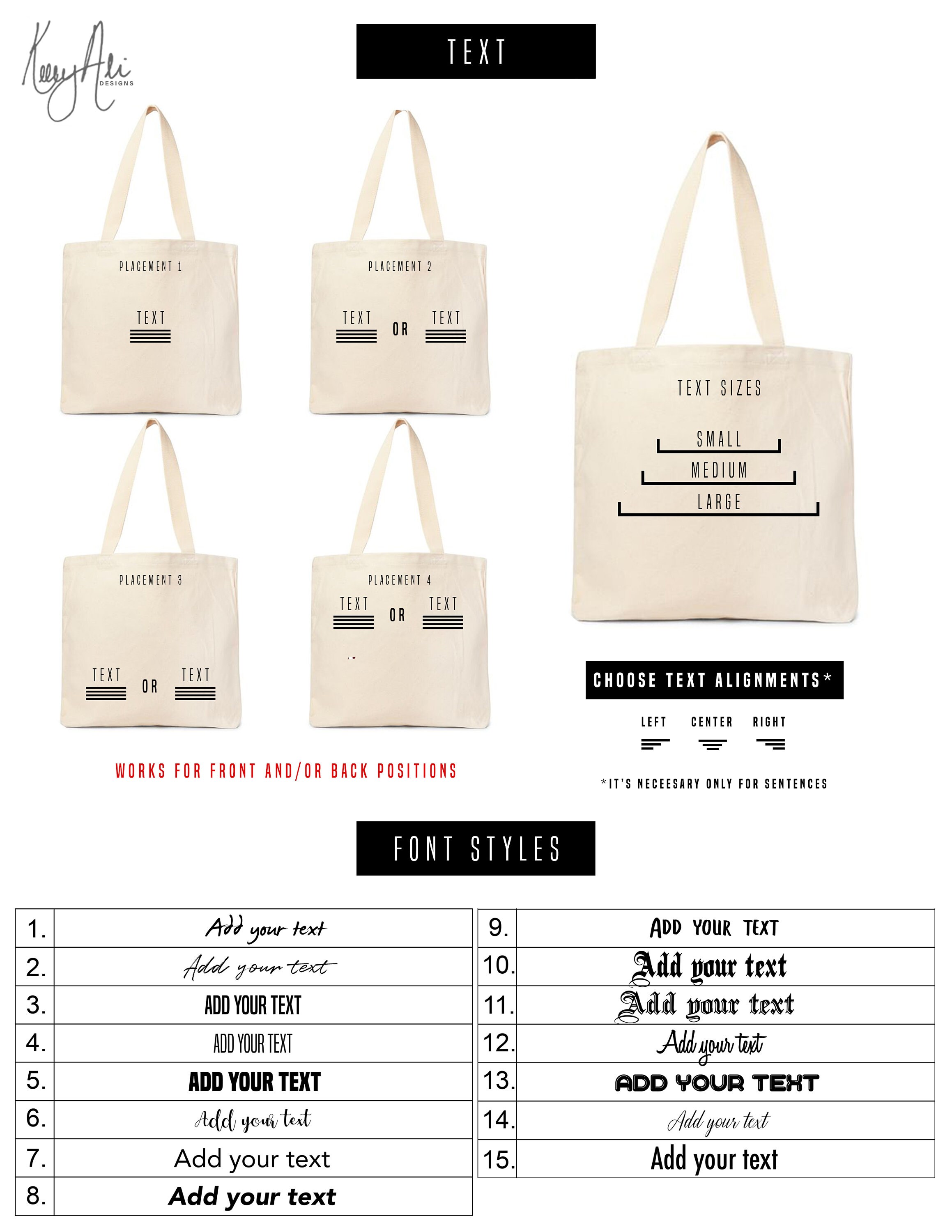 Custom Tote Bags, Bag Accessories, Design Your Own, Gift for Her, Gift