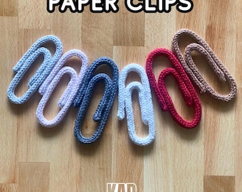 Marcapáginas con forma de clip tejidos a mano / Regalo para profesores y lectores