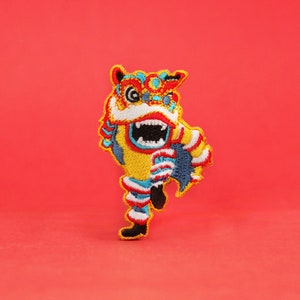 Chinese Lion Dance Iron On Patch