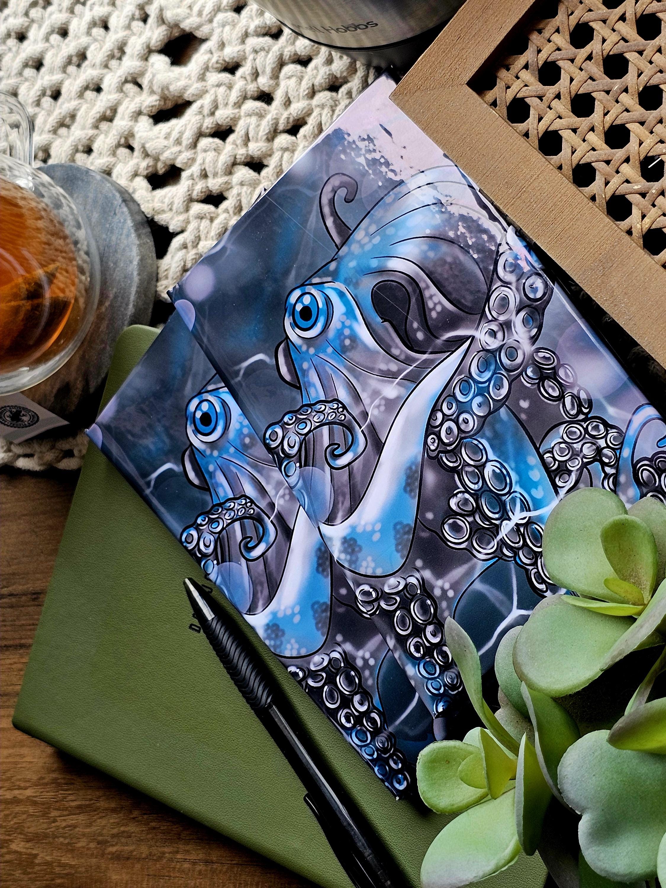 Octopus Notebook Hand-drawn Octopus Hardcover Notebook: Lined Journal, 360 Pages - Etsy ...