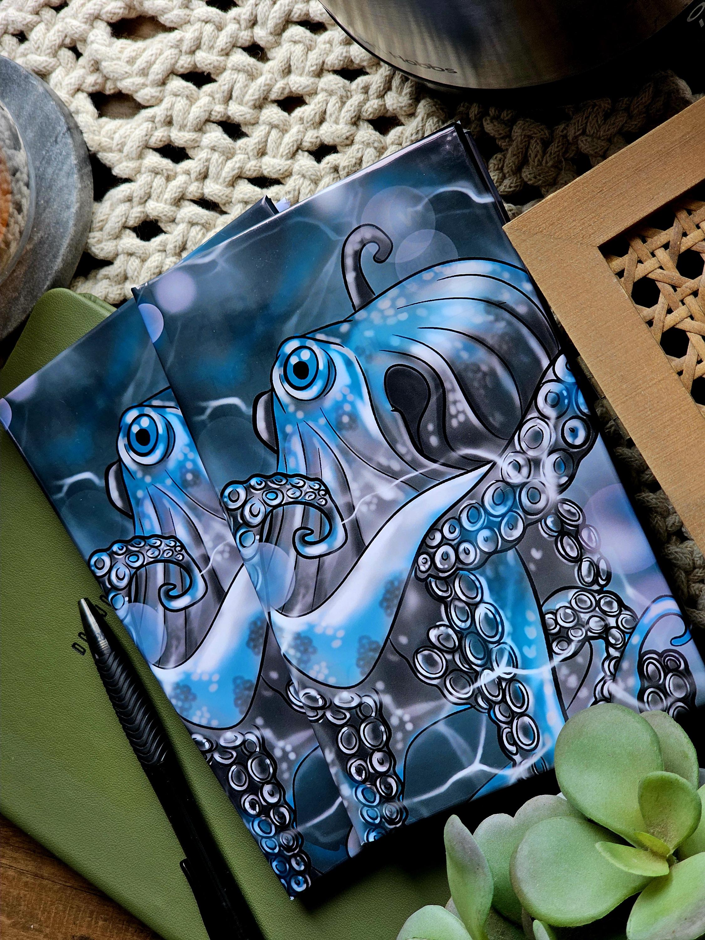 Octopus Notebook Hand-drawn Octopus Hardcover Notebook: Lined Journal, 360 Pages - Etsy ...