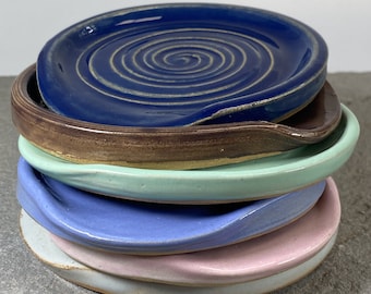 Ceramic Spoon Rest Handmade with or without a swirl
