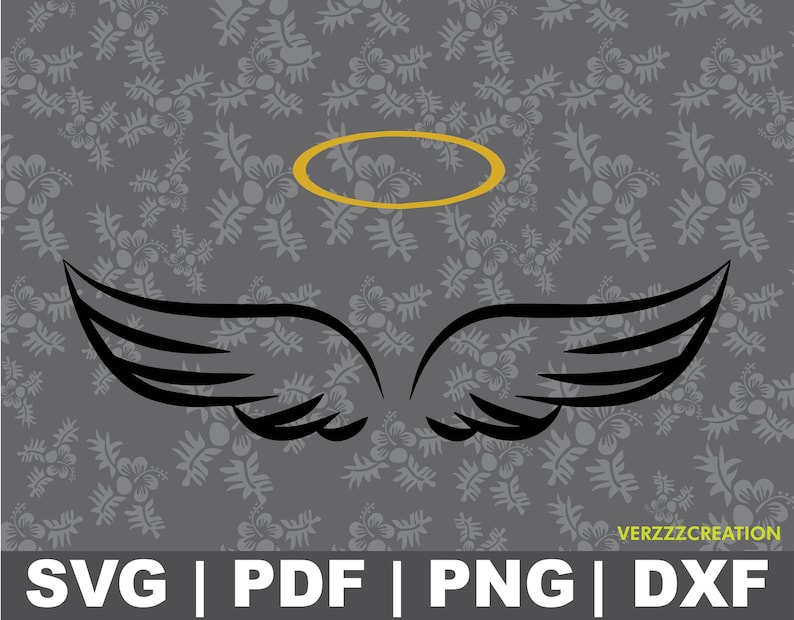 Download Halo And Angel Wings Svg Art Collectibles Drawing Illustration Vadel Com