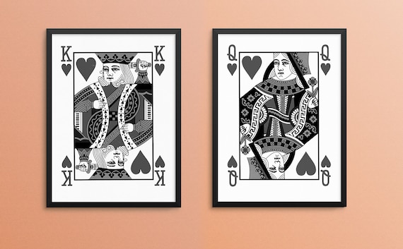 Queen Of Hearts King Of Hearts Playing Card Art King Queen Etsy Queen Of Hearts King Of Hearts Playing Card Art King Queen Etsy