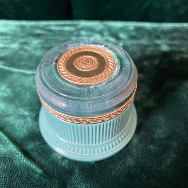 Vintage Avon Regence Pot de parfum crème Sachet Régence nervuré vert couvercle à visser