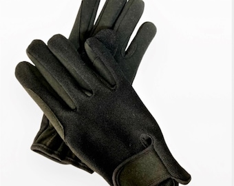 LADIES Black Outdoor Sports Gloves Equestrian Horse Riding