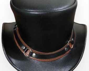 Handmade Leather Top Hat | Steampunk Party Hat