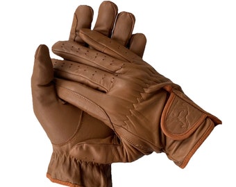 GENTS Equestrian Horse Riding Gloves | 100% Genuine Cowhide Leather | Black Tan & Dark Brown | Stylish Leather Accessories