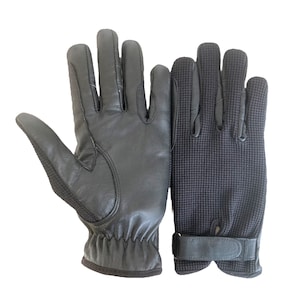 SEÑORAS Elegantes guantes ecuestres para montar a caballo / Guantes deportivos de algodón de cuero / NEGRO / Accesorios de cuero / Mujer Fasion / Regalo de Navidad