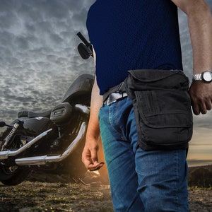 Sturdy Synthetic Fabric Thigh/Waist/Hip/Carry Bag for gents and ladies in BLACK