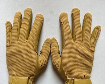 Beige Leather Equestrian Gloves | Horse Riding Cotton Sports Gloves