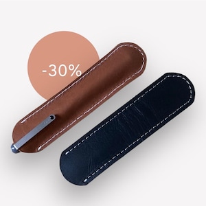 Premium Quality Genuine Cowhide Leather Pen Case, Pencil case/holder Christmas Gift