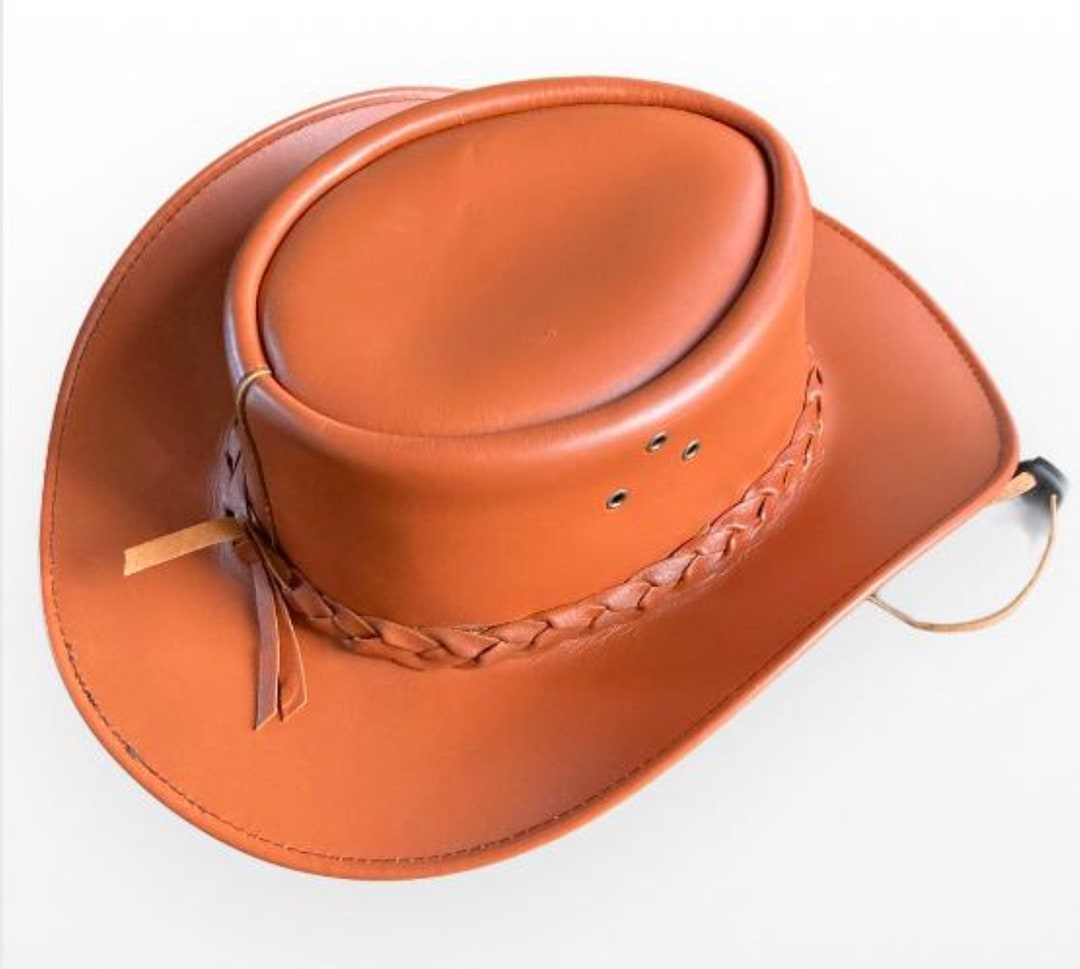 Cappello In Pelle Stile Cowboy - Cappello Australiano Idrorepellente, Con Ventilazione E Protezione UPF50+