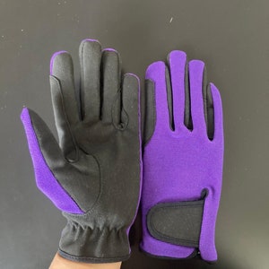 LADIES Purple Outdoor Sports Gloves | Equestrian Horse Riding Gloves | Neon/Fluorescent Colour | Quality Leather Accessories | PERFECT Gift