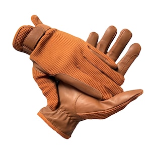LADIES Elegantes guantes ecuestres para montar a caballo / Guantes deportivos de algodón de cuero / Tan negro y beige / Accesorios de cuero / Regalo de Navidad