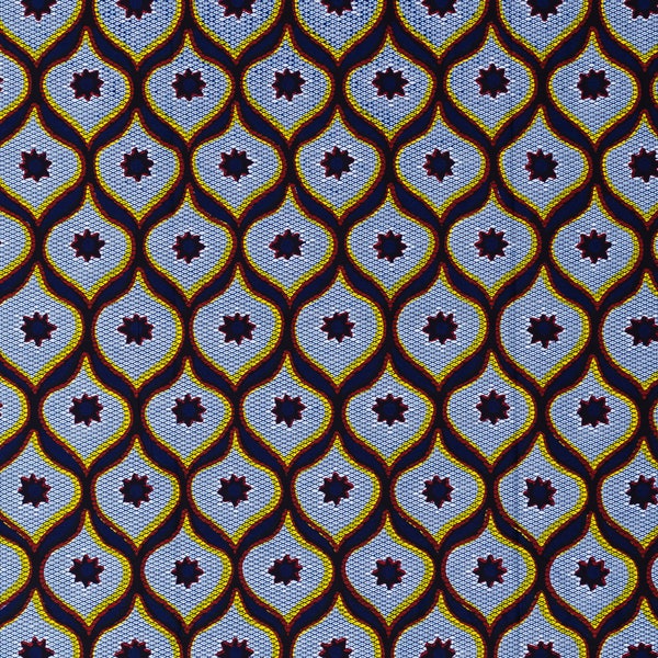 Indigo authentique tissu africain traditionnel par 1 yard, Hollandais de cire d'impression classique bleu jaune réel pour la couture, cire hollandaise de tissu de coton