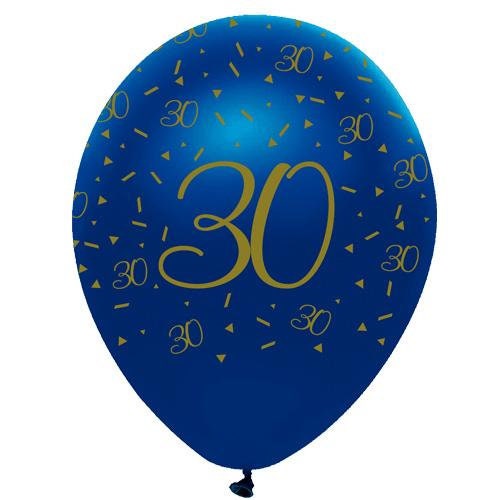 12 Inch 30th Birthday Navy & Gold Latex Balloons 6 | Etsy