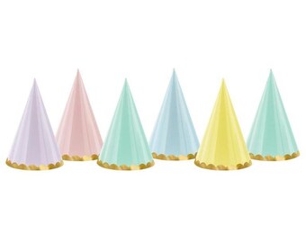 Pastel Party Hats Pastel Rainbow Party 