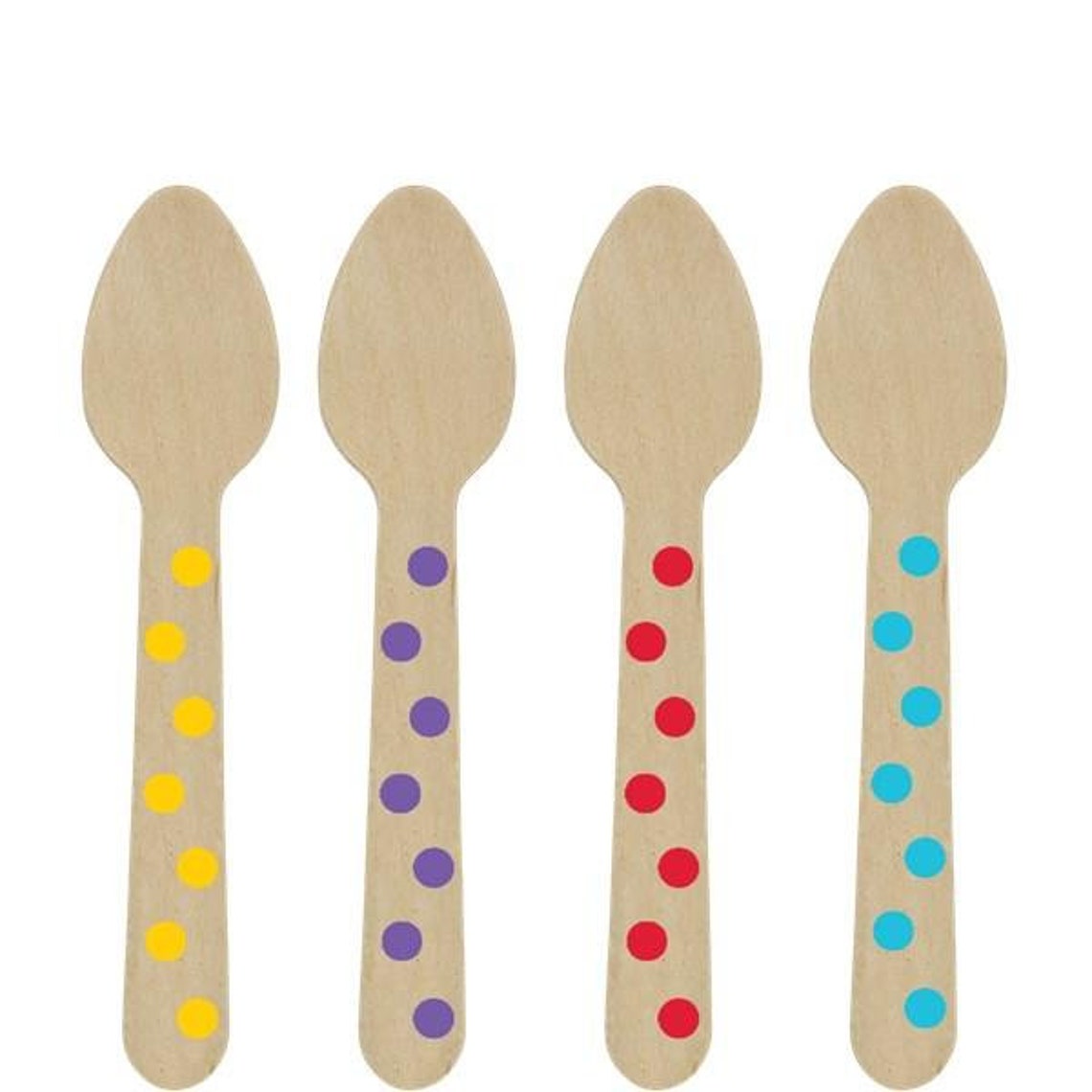 Rainbow Party Wooden Rainbow Spoons Pk12 | Etsy