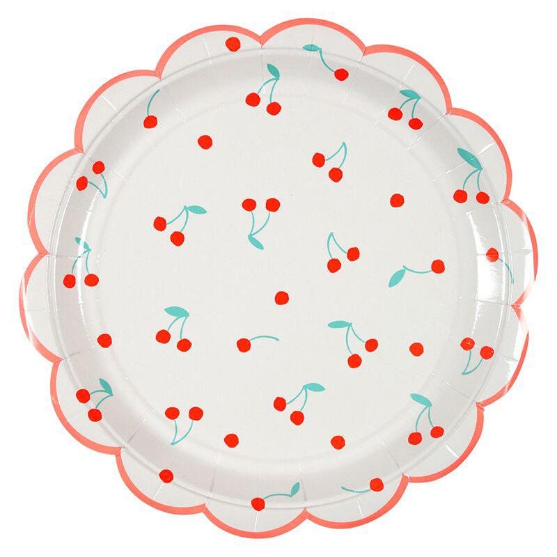 Meri Meri Cherry Plates Pk12 Etsy