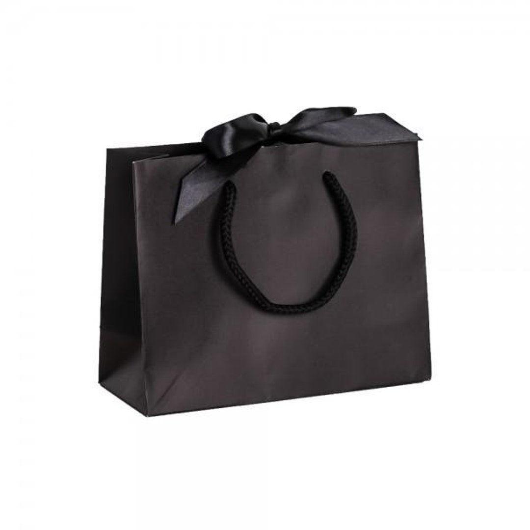 Luxury Black Gift Bag With Ribbon - Etsy