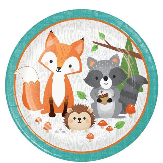 Woodland Animals Paper Plates (Pk8)