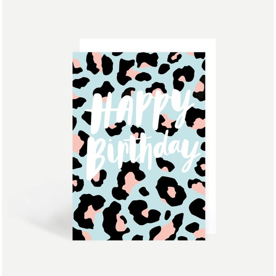 Leopard Print Birthday Card | Etsy