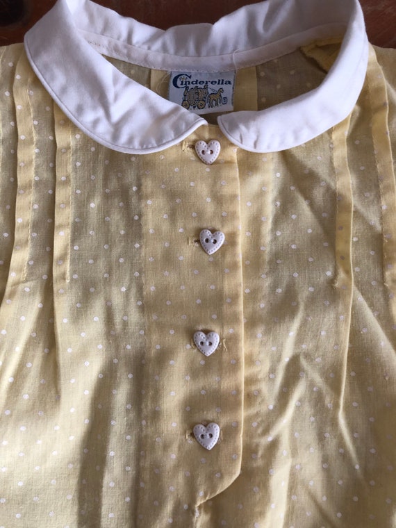 Sweet vintage yellow polka dot girls size 4T dres… - image 3