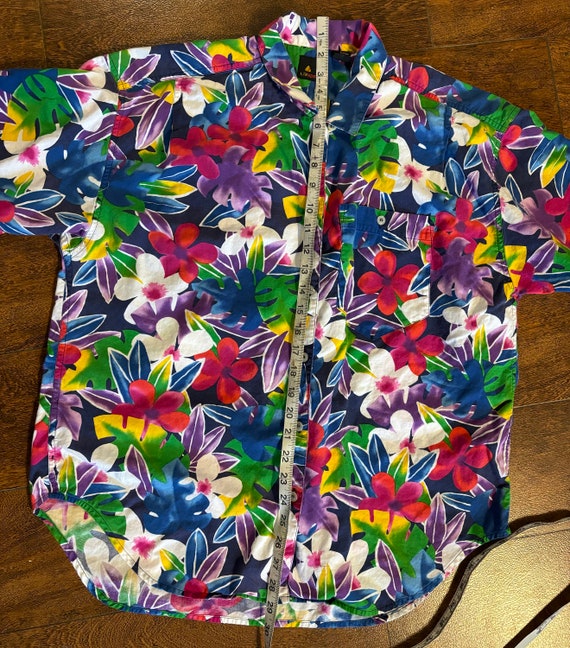 Vintage Liz Wear shirt and skirt set bright flora… - image 7