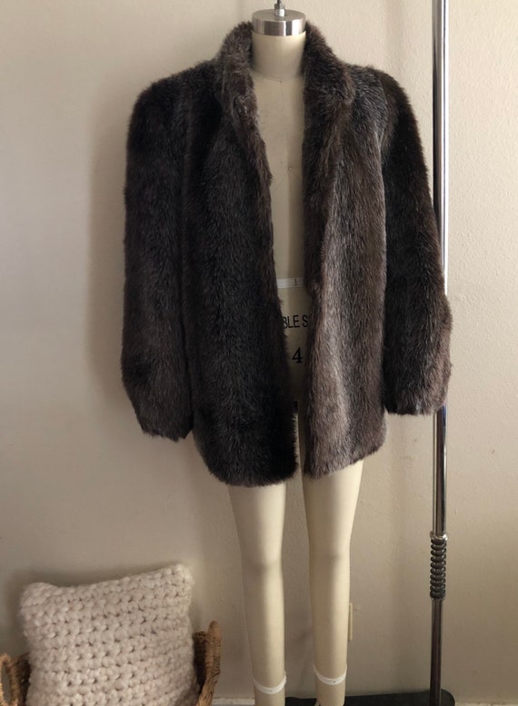 Vintage mid century 50s/60s faux fur coat  size m… - image 2