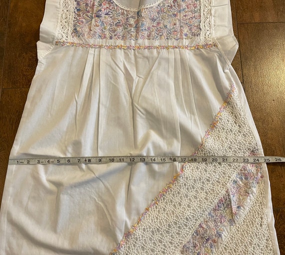 Vintage boho style embroidered muumuu dress - image 8