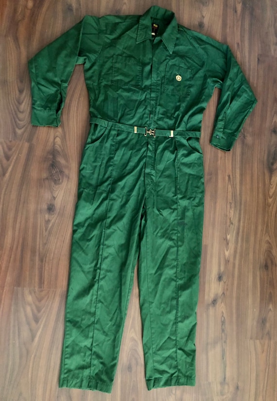 Vintage 50s/60s green work jumpsuit by Pool size r