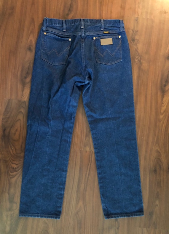 Vintage Wrangler dark wash western jeans size 36x… - image 2